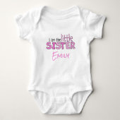 Ik ben de kleine zuster Cute Modern Pink Romper (Voorkant)