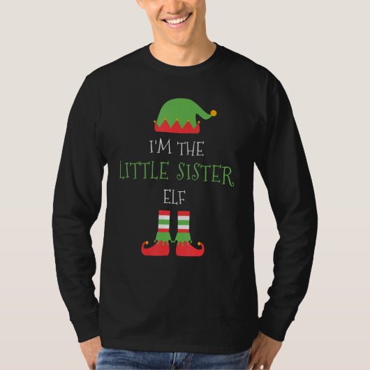Ik ben de kleine zuster Elf Kerstfamilie Matchin T-shirt (Voorkant)