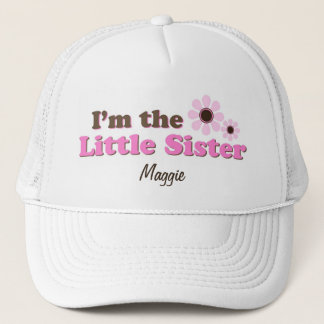 Ik ben de kleine zuster Mod Flowers gepersonalisee Trucker Pet