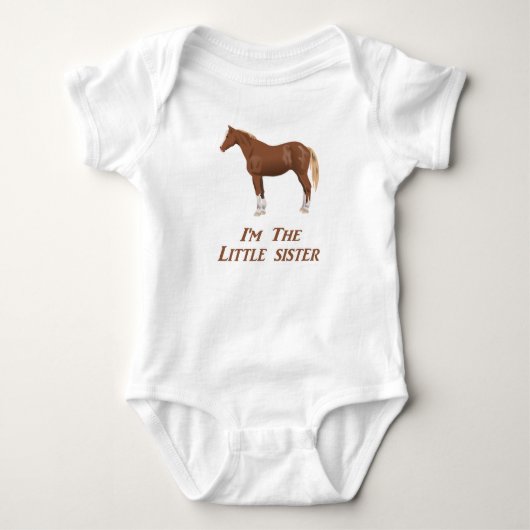 Ik ben de kleine zuster paardenkleding romper (Voorkant)