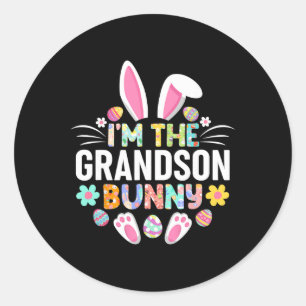 Ik ben de kleinkind Konijn Funny Pasen Familie Mat Ronde Sticker