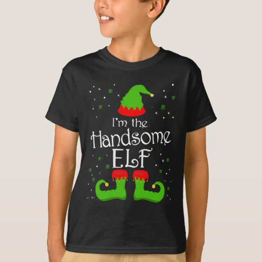 Ik ben de knappe Elf T-shirt Familie Matching Grou (Voorkant)