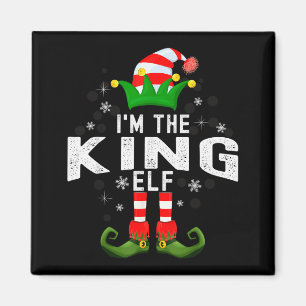 Ik ben de koning elf kerst familie pyjama kostuum  magneet