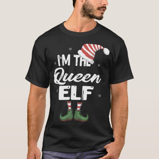 Ik ben de koningin Elf Kerstmis Elf Squad Cos. T-shirt (Voorkant)
