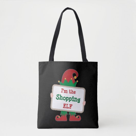Ik ben de kooplui Elf | Gepersonaliseerd kerstfees Tote Bag (Voorkant)