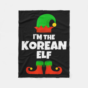 Ik ben de Koreaanse Elf Familie Pyjama Kerst Morsi Fleece Deken