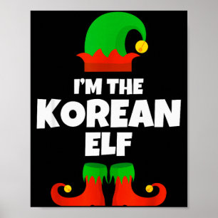 Ik ben de Koreaanse Elf Familie Pyjama Kerst Morsi Poster