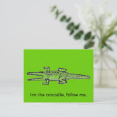 Ik ben de krokodil, volg me. briefkaart (Staand voorkant)