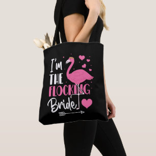 Ik ben de kudde bruid Flamingo vrijgezellenfeest Tote Bag