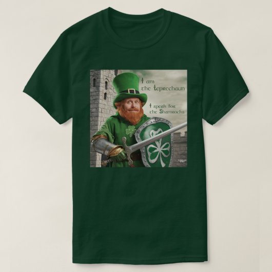 Ik ben de Leprechaun, verdediger van Shamrocks. T-shirt (Design voorkant)