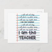 IK BEN DE LERAAR Leraar Zegt Lesgeven Favoriet Briefkaart (Voorkant / Achterkant)