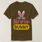 Ik ben de Librarian Bunny Rabbit Ears Egg Funny Ea T-shirt (Design voorkant)