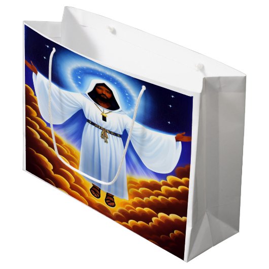 Ik ben de lichte Christelijke geschenktas Groot Cadeauzakje (Voorkant Gekanteld)