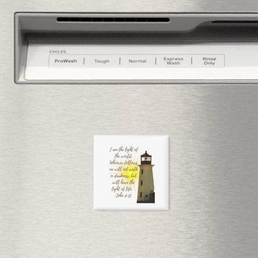 Ik ben de Lichte John 8:12 met Light House Magneet (Insitu (Vaatwasser))