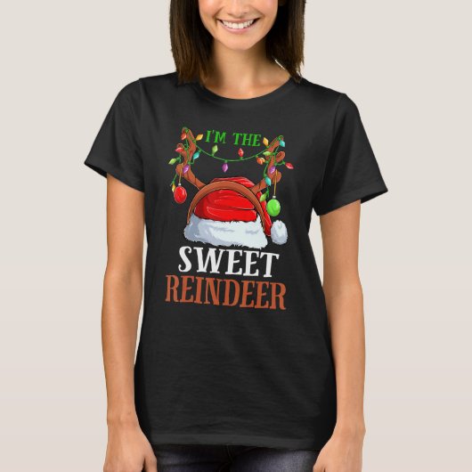 Ik ben de lieve rendieren kerst pyjama familie t-shirt (Voorkant)