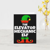 Ik ben de liftmonteur Elf Familie Pyjama Kerstmis Kaart (Gele Bloem)