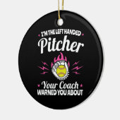 Ik ben de linkse pitcher Softball Lefty Keramisch Ornament (Links)