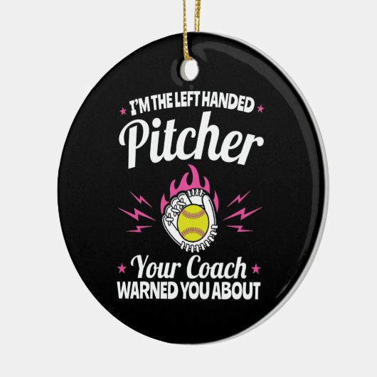 Ik ben de linkse pitcher Softball Lefty Keramisch Ornament (Links)