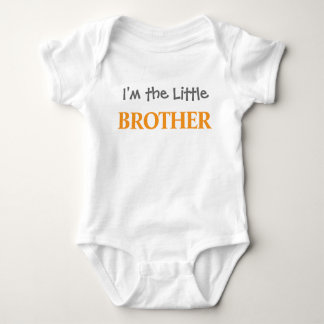 Ik ben de Little Brother Modern oranje Boy's Baby Romper