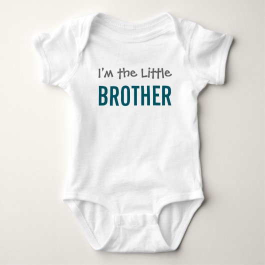 Ik ben de Little Brother moderne donkere thee Boy' Romper (Voorkant)