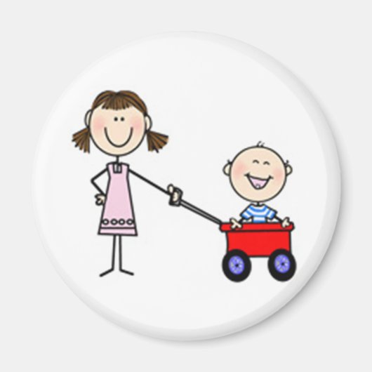 Ik ben de Little Brother Stick Figuur Magneet (Voorkant)