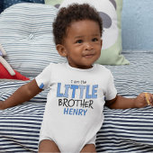 Ik ben de Little Brother Whimsical Blue Cute Romper