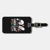 Ik ben de Lunch Lady Bunny Pasen Matching Bagagelabel (Voorkant horizontaal)