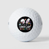 Ik ben de Lunch Lady Bunny Pasen Matching Golfballen (Voorkant)