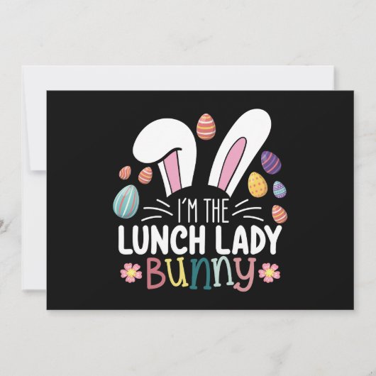 Ik ben de Lunch Lady Bunny Pasen Matching Kaart (Voorkant)