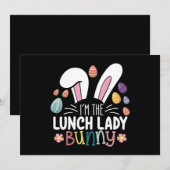 Ik ben de Lunch Lady Bunny Pasen Matching Kaart (Voorkant / Achterkant)