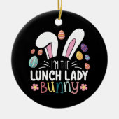 Ik ben de Lunch Lady Bunny Pasen Matching Keramisch Ornament (Voorkant)