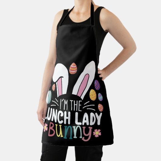 Ik ben de Lunch Lady Bunny Pasen Matching Schort (Insitu)