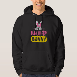 Ik ben de Lunch Lady Bunny Rabbit Ears Cangy Eas Hoodie