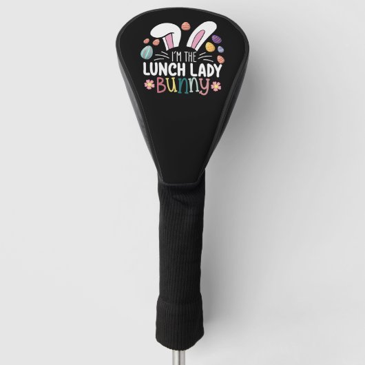 Ik ben de lunchdame Bunny Easter Matching Golfheadcover (Voorkant)
