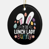 Ik ben de lunchdame Bunny Easter Matching Keramisch Ornament (Links)