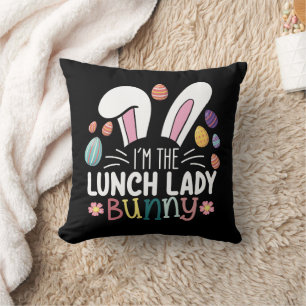Ik ben de lunchdame Bunny Easter Matching Kussen