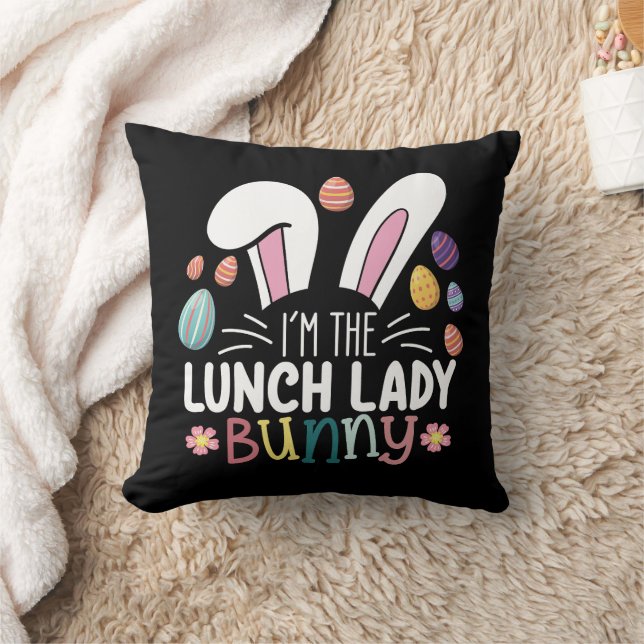 Ik ben de lunchdame Bunny Easter Matching Kussen (Deken)