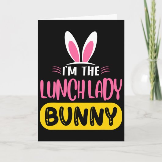 Ik ben de lunchdame Bunny Rabbit Oren Ei Grappig P Kaart (Voorkant)