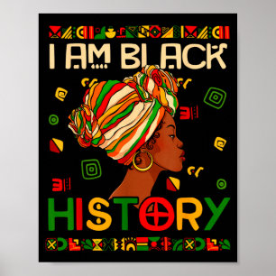 Ik ben de maand van de zwarte geschiedenis Afro-Am Poster