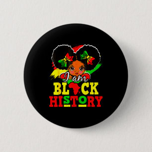 Ik ben de maand van de zwarte geschiedenis Afro-Am Ronde Button 5,7 Cm