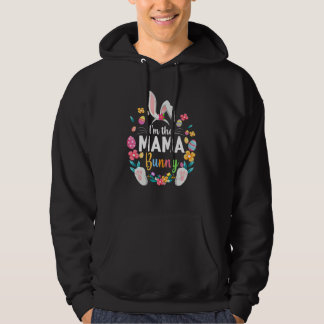 Ik ben de mama Bunny Matching Family Easter Party Hoodie