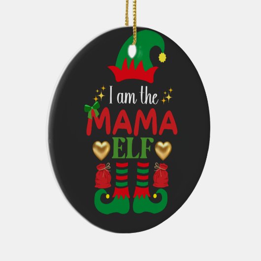 Ik ben de Mama Elf Keramisch Ornament (Rechts)