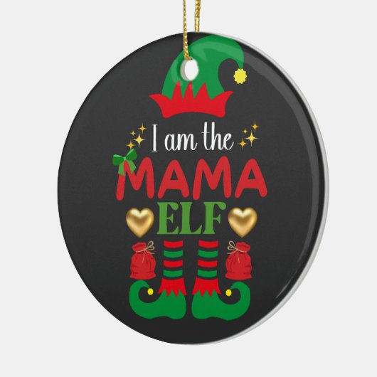 Ik ben de Mama Elf Keramisch Ornament (Links)