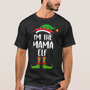 Ik ben de mama Elf Matching Family Kerstmis. T-shirt