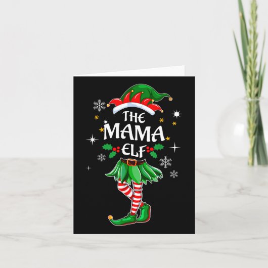 Ik ben de mama elf Schattigee familie kerst matchi Kaart (Voorkant)