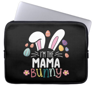 Ik ben de mama-moeder konijn Paasfamilie Matching Laptop Sleeve