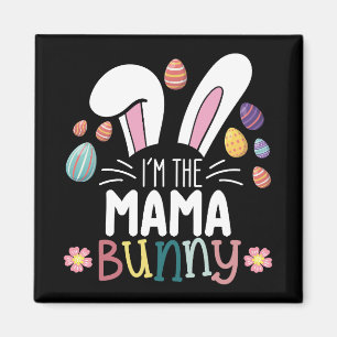 Ik ben de mama-moeder konijn Paasfeest familie mat Magneet