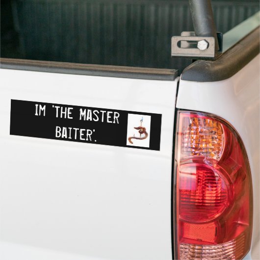 Ik ben 'de Master Baiter'. Bumpersticker (Op Truck)
