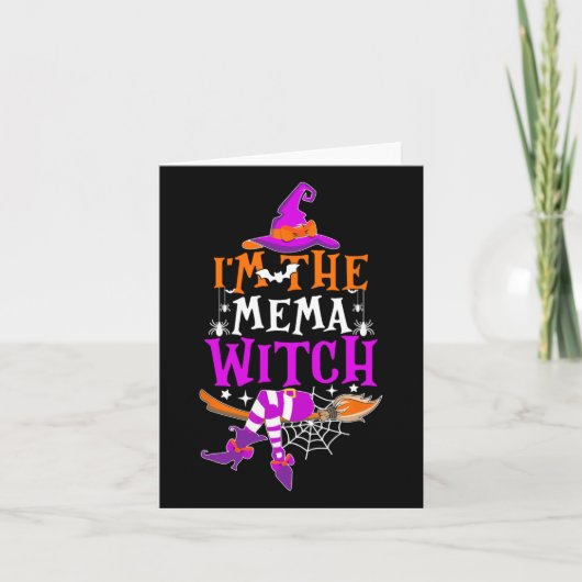 Ik ben de Mema Witch Fun Halloween Family Matching Kaart (Voorkant)