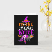 Ik ben de Mema Witch Fun Halloween Family Matching Kaart (Gele Bloem)